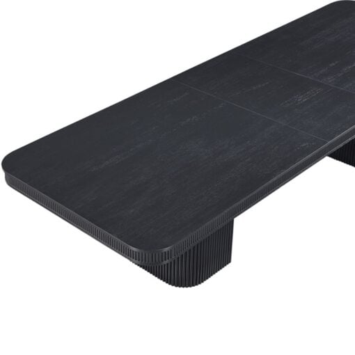 Mohari 112" Solid Wood And Oak Veneer Dining Table In Black - Image 11