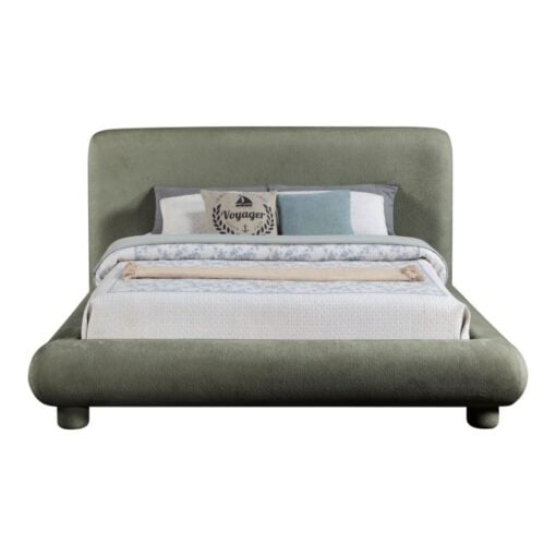 Blair Chenille Fabric Upholstered Full Bed In Green