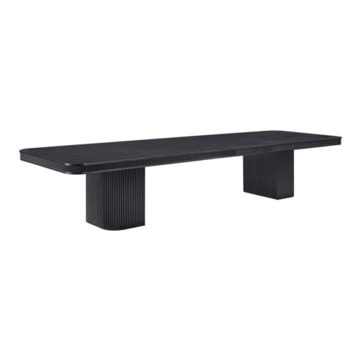 Mohari 112" Solid Wood And Oak Veneer Dining Table In Black - Image 4