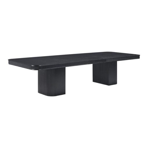 Mohari 112" Solid Wood And Oak Veneer Dining Table In Black - Image 6