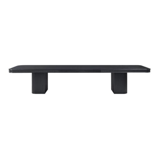 Mohari 112" Solid Wood And Oak Veneer Dining Table In Black