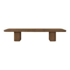 Mohari 112" Solid Wood And Oak Veneer Dining Table In Brown