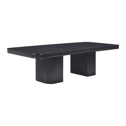 Mohari 112" Solid Wood And Oak Veneer Dining Table In Black - Image 7