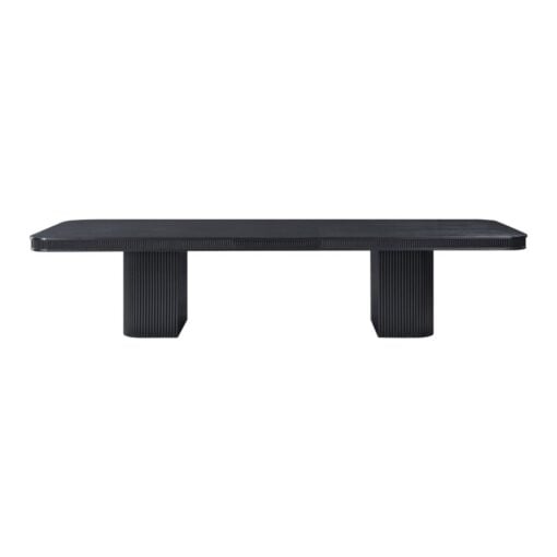 Mohari 112" Solid Wood And Oak Veneer Dining Table In Black - Image 2