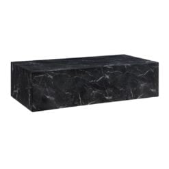 Piazza Marble Finish Indoor/Outdoor Concrete Coffee Table In Black