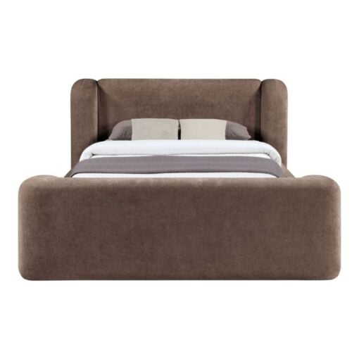 Modena Chenille Fabric Upholstered Full Bed In Brown
