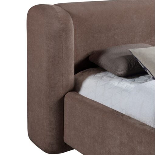Modena Chenille Fabric Upholstered Full Bed In Brown - Image 5