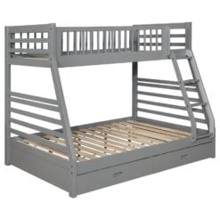 Alternative view of Ashton 2-drawer Wood Twin Over Full Bunk Bed Grey