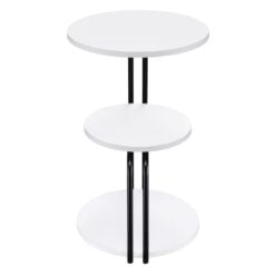 Alternative view of Hilly 3-tier Round Accent Side Table White and Black