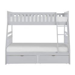 Orion Twin/Full Bunk Bed with Storage Boxes In Gray