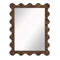 Vassa Burl Veneer Framed Mirror In Brown