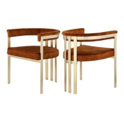 Marcello Velvet Upholstered Dining Chair In Cognac