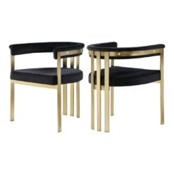 Marcello Velvet Upholstered Dining Chair In Black