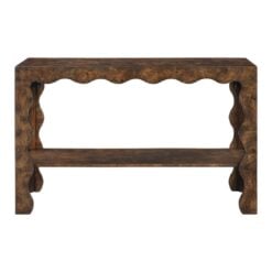 Vassa Burl Veneer Console Table In Brown