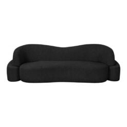Principessa 90" Boucle Fabric Upholstered Sofa In Black