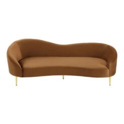 Alternative view of Ritz 85.5" Velvet Upholstered Sofa In Saddle