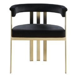 Alternative view of Marcello Velvet Upholstered Dining Chair In Black