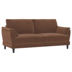 Alternative view of Selma Velvet Upholstered Crescent Arm Sofa Rust