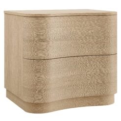 Alternative view of Mirae 2-Drawer Curved Nightstand In Brushed Light Oak