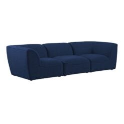 Alternative view of Miramar 109" Linen Textured Fabric Upholstered 3pc. Modular Sofa In Navy