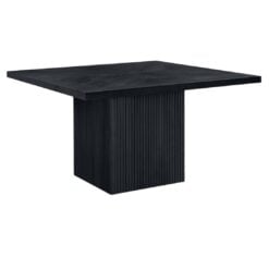 Belinda 54" Solid Wood And Oak Veneer Dining Table In Black
