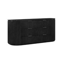 Alternative view of Astrid Solid Wood And Oak Veneer Dresser In Black