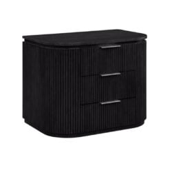 Alternative view of Astrid Solid Wood And Oak Veneer Nightstand In Black