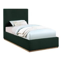 Alternative view of Monaco Boucle Fabric Upholstered Twin Bed In Green