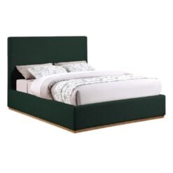 Alternative view of Monaco Boucle Fabric Upholstered Queen Bed In Green