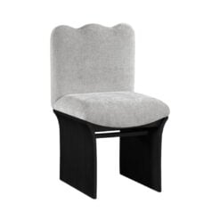 Shaw Chenille Fabric Upholstered Dining Chair In Grey