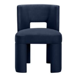 Alternative view of Zuno Velvet Upholstered Dining Chair In Navy