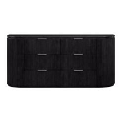 Astrid Solid Wood And Oak Veneer Dresser In Black