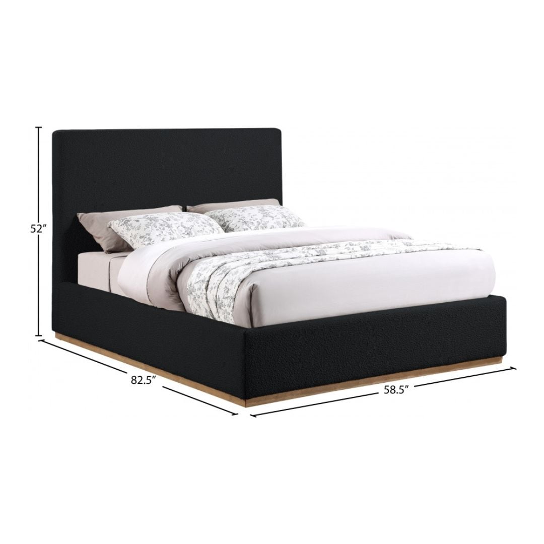 Monaco Boucle Fabric Upholstered Full Bed In Black - Image 8