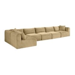 Alternative view of Shaggy 171" Corduroy Performance Fabric Upholstered Modular Sectional In Camel