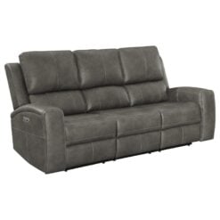 Alternative view of Brickston Triple Power Reclining Sofa Charcoal