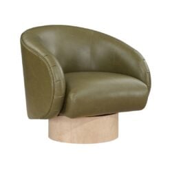 Alternative view of Gibson Vegan Leather Upholstered Swivel Accent Chair In Olive