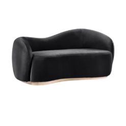 Gustavo 72.5" Velvet Upholstered Loveseat In Black