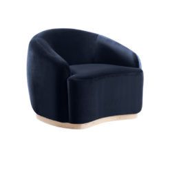 Gustavo Velvet Upholstered Accent Chair In Navy