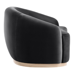 Alternative view of Gustavo Velvet Upholstered Accent Chair In Black