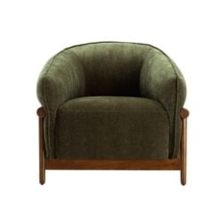 Piedmont Upcycled Contract-Grade Chenille Accent Chair In Green