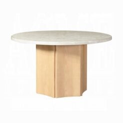 Alternative view of Qwin Round Dining Table with Marble Top In Grey