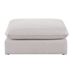 Mackenzie Linen Textured Fabric Upholstered Modular Ottoman In Beige