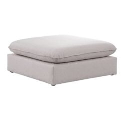 Alternative view of Mackenzie Linen Textured Fabric Upholstered Modular Ottoman In Beige