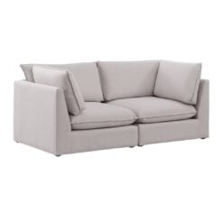 Alternative view of Mackenzie 80" Linen Textured Fabric Upholstered 2pc. Modular Loveseat In Beige