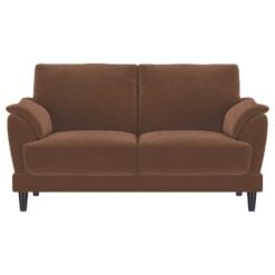 Selma Velvet Upholstered Crescent Arm Loveseat Rust
