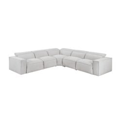Phoebe 5-Piece Modular Power Reclining Sectional with Power Headrests In Light Gray
