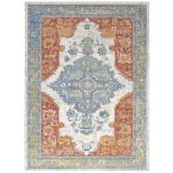 Alternative view of Citlali Distressed Southwestern Aztec 8' x 10' Area Rug In Multicolored