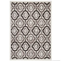 Kalinda Rustic Vintage Moroccan Trellis 8' x 10' Area Rug In Brown Beige and Ivory