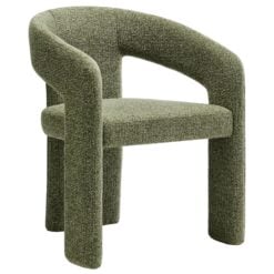 Alternative view of Oslo Barrel Fabric Upholstered Dining Accent Chair In Leaf