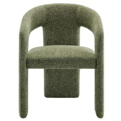 Oslo Barrel Fabric Upholstered Dining Accent Chair In Leaf